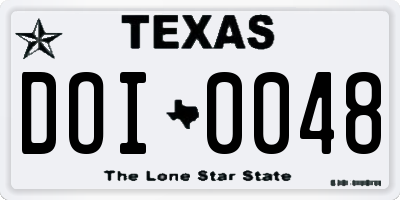 TX license plate DOI0048