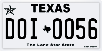 TX license plate DOI0056