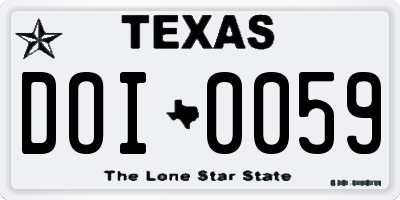 TX license plate DOI0059
