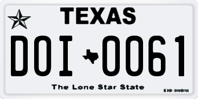TX license plate DOI0061