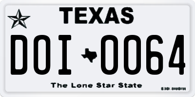 TX license plate DOI0064