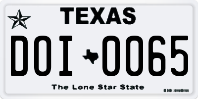 TX license plate DOI0065