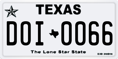 TX license plate DOI0066