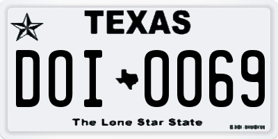 TX license plate DOI0069