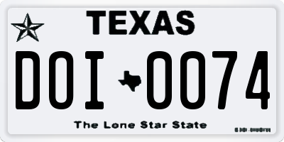 TX license plate DOI0074