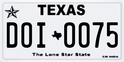 TX license plate DOI0075