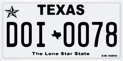 TX license plate DOI0078