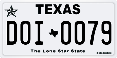 TX license plate DOI0079