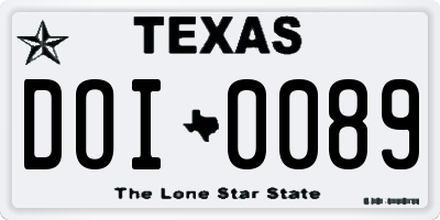 TX license plate DOI0089