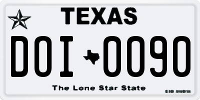 TX license plate DOI0090
