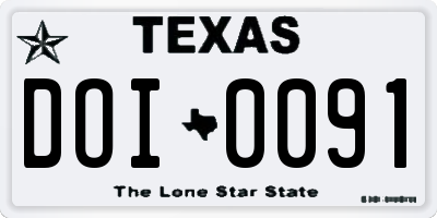 TX license plate DOI0091