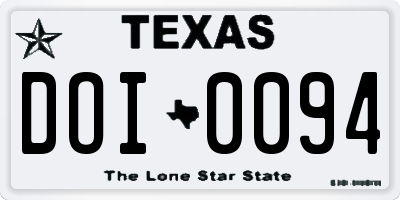 TX license plate DOI0094