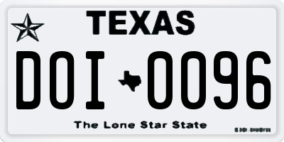 TX license plate DOI0096
