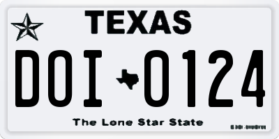TX license plate DOI0124