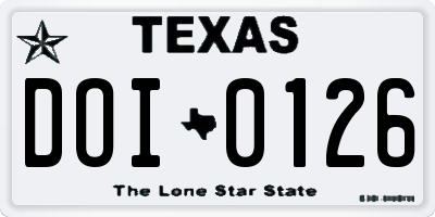 TX license plate DOI0126
