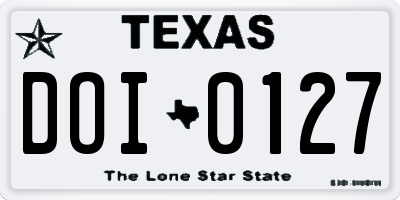 TX license plate DOI0127
