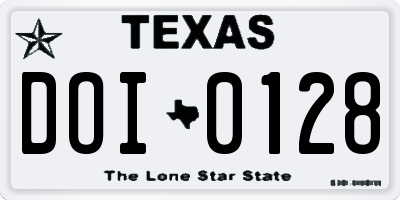 TX license plate DOI0128