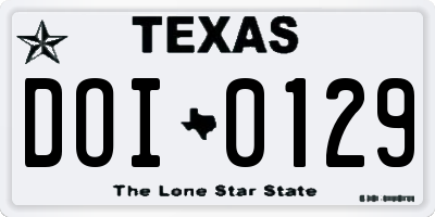 TX license plate DOI0129