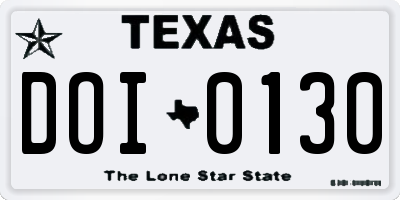 TX license plate DOI0130
