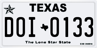 TX license plate DOI0133