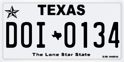 TX license plate DOI0134