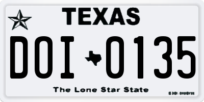 TX license plate DOI0135