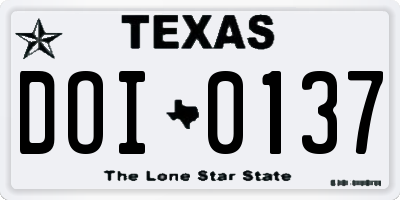 TX license plate DOI0137