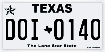 TX license plate DOI0140