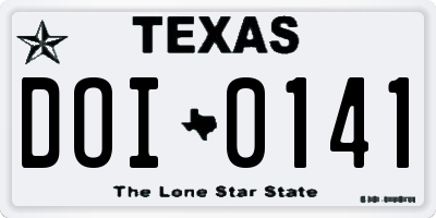TX license plate DOI0141