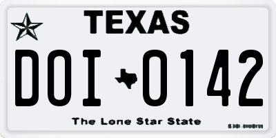 TX license plate DOI0142