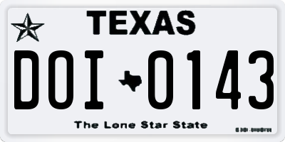 TX license plate DOI0143
