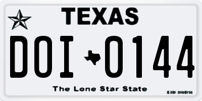 TX license plate DOI0144