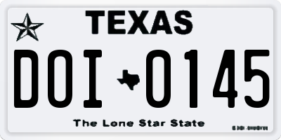 TX license plate DOI0145