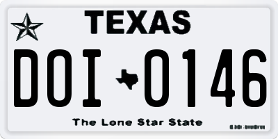 TX license plate DOI0146