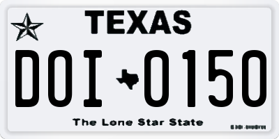 TX license plate DOI0150
