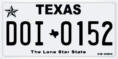 TX license plate DOI0152