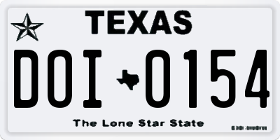 TX license plate DOI0154