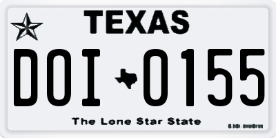 TX license plate DOI0155
