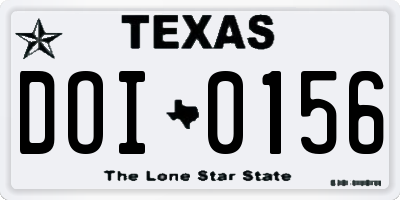 TX license plate DOI0156