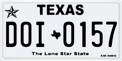TX license plate DOI0157