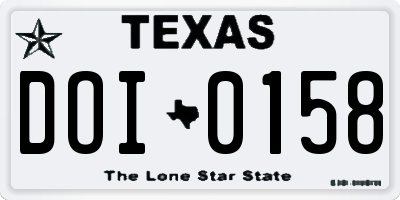 TX license plate DOI0158