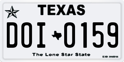 TX license plate DOI0159