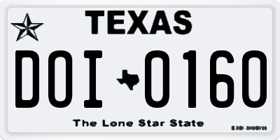 TX license plate DOI0160