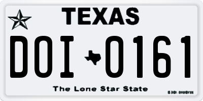 TX license plate DOI0161