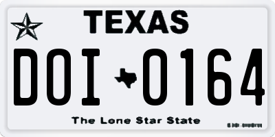 TX license plate DOI0164