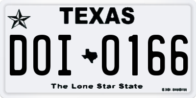 TX license plate DOI0166