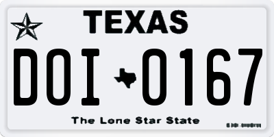 TX license plate DOI0167