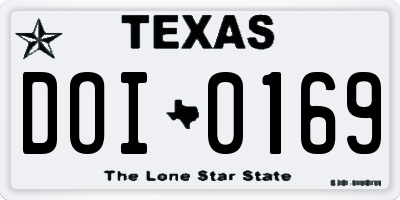 TX license plate DOI0169