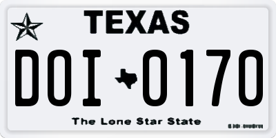 TX license plate DOI0170