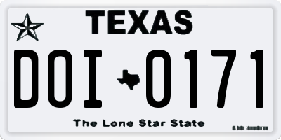 TX license plate DOI0171